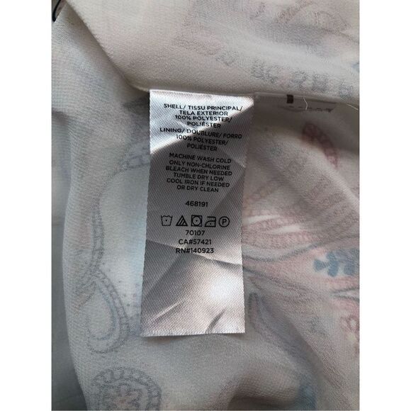 Loft paisley deep vee neck shift dress fully lined - Picture 12 of 12